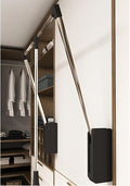 Pull Down Closet Rod, Stainless Steel Adjustable 26''-35'', 60 lbs Capacity | Side & Back Mounted Soft-Close Two-way Buffering Closet Clothes Rod Wardrobe Lift Rail Organizer for Hanging Clothes