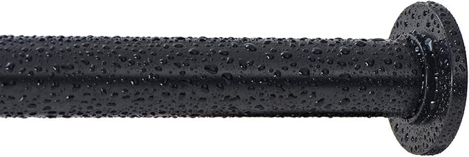 Ivilon Tension Curtain Rod - Spring Tension Rod for Windows or Shower, 54 to 90 Inch. Black