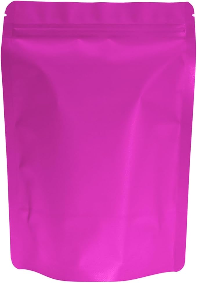 100PCS Smell Proof Resealable Pouch Bags,ULIFESTAR Aluminum Foil Flat Food Storage Bag,Sealable Pcsaging Zipper Pouches with Tear Notches for Pcsaging Lipgloss,Jewelry,etc(14*20cm/5.51*7.87",Purple)