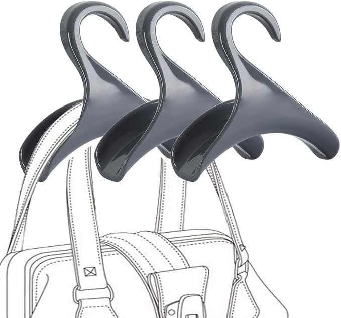 Purse Hanger for Closet Rod - Handbag Storage Organizer - Acrylic Hangers for Hanging Purses, Backpacks, Satchels, Crossovers, Totes (4 Pack)