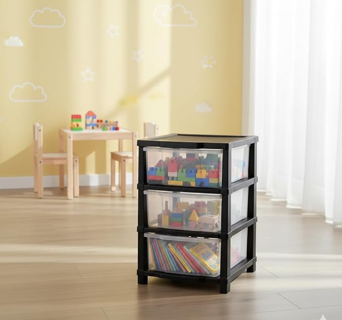Space saving storage drawer unit suitable for cabinets shelves wardrobes offering neat organized household storage solution