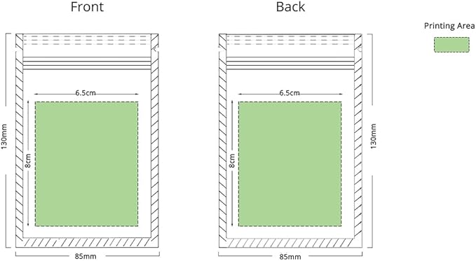 100PCS Customized Resealable Mylar Pouch,Airtight Zip Bag,Flat Packaging Bag,One Color Logo Printing for Logo/Text/QR Code (Red, 8.5 * 13CM/3.4"*5.1"-One Color Print)
