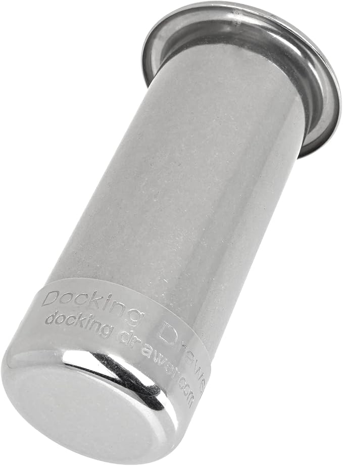 Docking Drawer 2.0" Canister for Hot Tools, Hair Dryer, Curling Iron, and Flat Iron Holder Tube RIng Capped Stainless Steel
