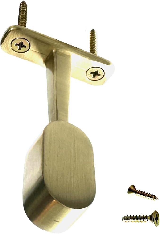 Oval Closet Rod End Hanger | Satin Brass | 4 Pack