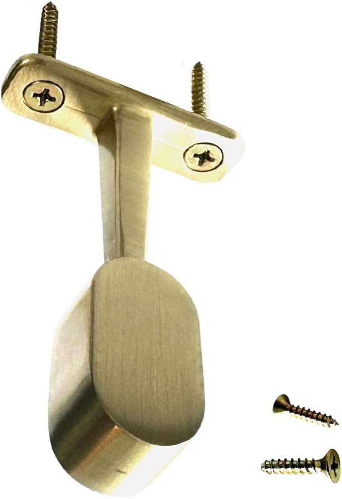 Oval Closet Rod End Hanger | Satin Brass | 1 Pack