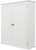 27.6in Length Bathroom Cabinet Wall Mounted,Over Toilet Storage Cabinet with 2 Doors and Adjustable Shelves,Wood Medicine Cabinet for Bathroom, White