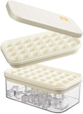 Brigii Ice Cube Tray with Lid & Storage Bin, 56 Cubes Ice Mold with Easy-Release Silicone Bottom, Stackable Ice Trays for Freezer, BPA Free,for Cocktails, Whiskey, Coffee & Drinks