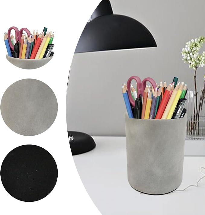 Pen Pencil Holder Cup Container Leather Desk Organizer Stand Decor Brush Scissor Holder Decoration Office Desk Home School