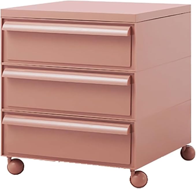 ELEFOCUS 5 Stackable Plastic Storage Bins, rotatable Storage cabinets and Drawers, Bedside Storage Units(Size:42x42x50cm(17x17x20inch),Color:Pink)