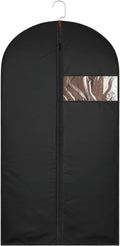 47Inch Garment Bags Covers, Black Hanging Clothes Bag, Suit Cover Bags with Clear Window for Hanging Closet Clothes Storage and Travel (1, Black, 47 inch)