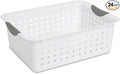 Sterilite 24-Pack Medium Ultra Basket, Open Top Plastic Storage Organizer, White - Classic Baskets for Organizing Countertops, Pantry Shelves, Kitchen Cabinets, Laundry Rooms or Home Offices
