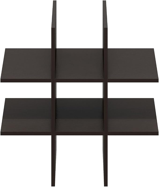 Furinno Cubicle 9-Compartment Cube Insert, Cube Organizer, Dark Oak | 13.3W x 13.4H, Fits into Furinno Extra Thick Cubes, for Organizers and Storage (Does not fit IKEA Kallax Shelving)
