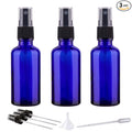 Hydior 2oz Small Fine Mist Spray Bottles For Essential Oils, Blue Glass Spray Bottle 3 Pack