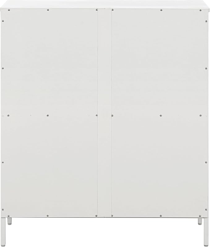 OSP Home Furnishings Ace Contemporary Modern Storage Bookcase with Shelves, 2 Shelves, White Finish