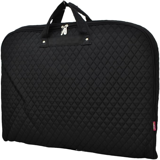 NGIL Glitter Travel Hanging Garment Bag (Quilted-Black) | Garment Bag for Girls, Cheer Travel Bag, Dance Competition Bag, Cheer Dance Competition, Beauty Pageant