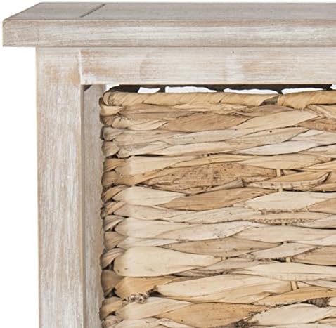 SAFAVIEH Home Collection Vedette Vintage White 5-Drawer Wicker Basket Storage Tower (Fully Assembled)