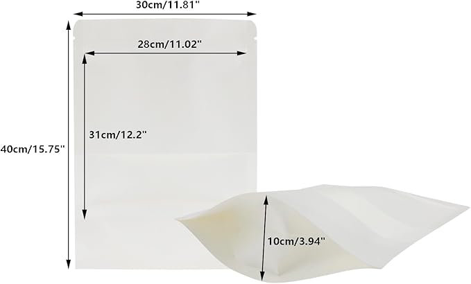 Kraft Paper Zipper Pouches,ULIFESTAR Kraft Stand Up Zip Lock Pouch Bags,100PCS Resealable Bag with Transparent Window and Tear Notch Resealable Bag for Small Business HomeUse,11.8"*15.7"(30*40cm+5cm)