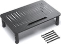 EVOOMI Monitor Stand Riser - Upgraded for Faster Productivity - Anti-Skid, HD Hexagonal Steel - Free Cable Ties - Computer Stand - Laptop, Desktop, Printer, iMac (Simple)