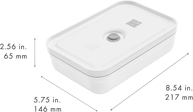 ZWILLING Fresh & Save Plastic Flat Lunch Box, Airtight Food Container, Meal Prep Container, BPA-Free, Grey - Large