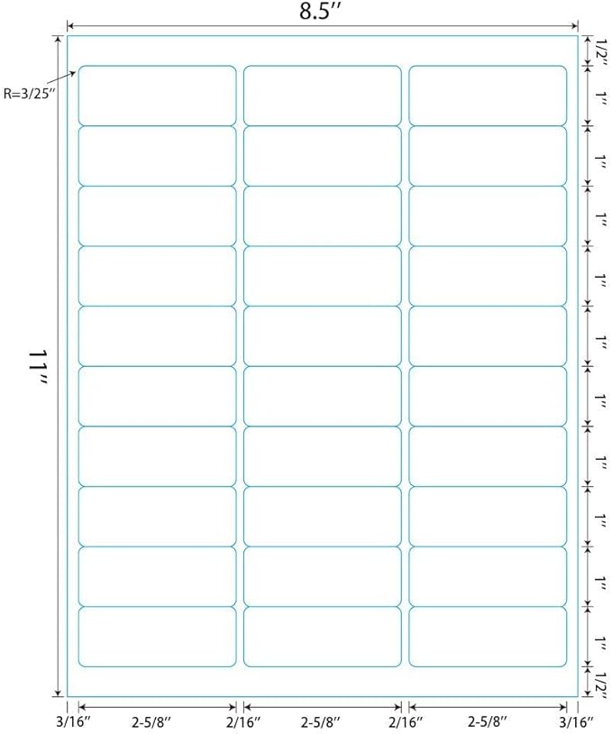 1" X 2-5/8" 30 Up Mailing Labels for Laser/Inkjet Printer,Address Labels,Thermal Labels for Printer,Shipping Mailing Labels (100 Sheets - 3000 Labels)