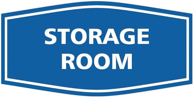 Signs ByLITA Fancy Storage Room Sign (Blue) - Large 5 Pack