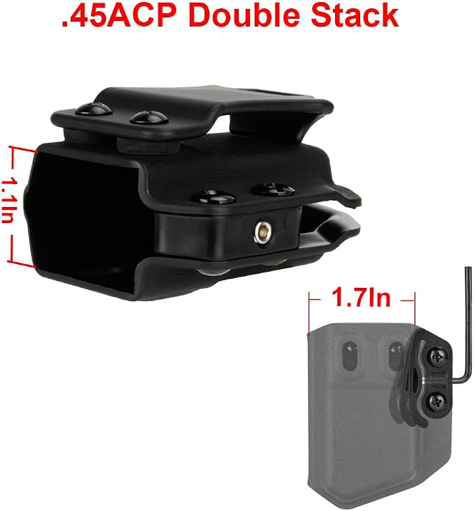 2 Pack IWB/OWB Mag Carrier Fits:9mm/.40 |.45ACP Double/Single Stack | for Right & Left Hand Ambidextrous Concealed Carry Magazine Holster