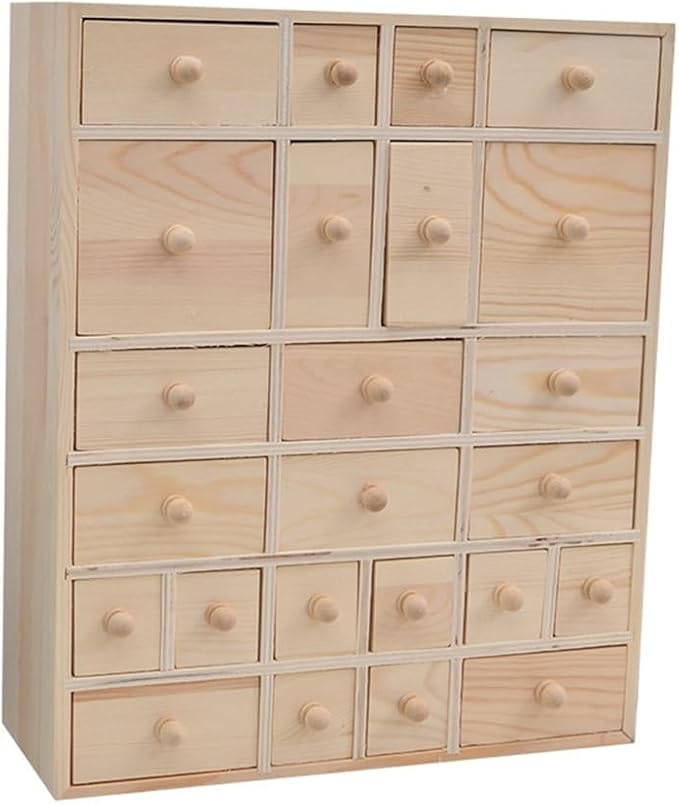 FMURY Wooden Box Vintage Wooden Storage Box Multi-Drawer Jewelry Storage Cabinet Desktop Storage Cabinet