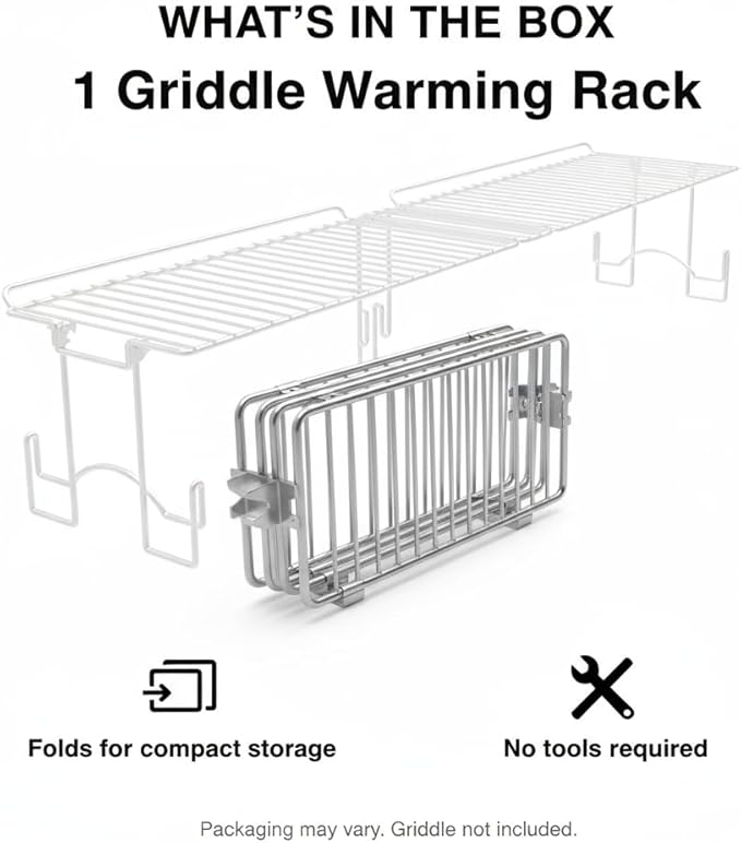 Yukon Glory™ Griddle Warming Rack - Designed for Blackstone Griddles 28" 1517 - New & Improved Design, One-Step Clip on Attachment (Not for Pro-Series