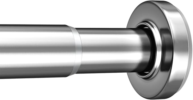 AmazerBath Spring Tension Shower Curtain Rod, 31-75 Inches Heavy Duty Tension Rod Rust Proof Bathroom Curtain Rod, Adjustable No Drill Easy Segmented Installation, Chrome