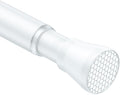 White Tension Curtain Rod for Windows 28 to 48 inch, Adjustable Extendable Pressure Spring Curtain Rod No Drilling, 7/8" Spring Tension Rod for Bathroom Bedroom Doorway Closet Door