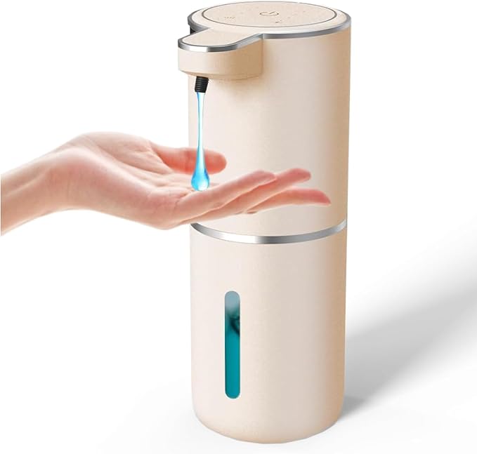 Automatic Liquid Soap Dispenser,Touchless Hand Soap Dispenser USB Rechargeabled Dispenser Electric,Wall Mounted 4 Levels Adjustable Dispenser Pump for Bathroom Kitchen Dish Soap Gold
