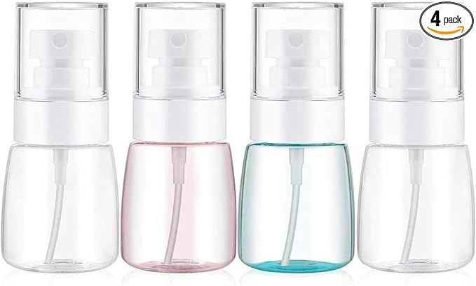 Spray Water Bottle Hair Mister Fine Mist Stylist Sprayers 360 Empty Small Misting Spritzer erfume Atomizer with Pump Clear Containers (4PCS/1oz)