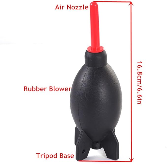 FocusFoto PRO 6.6 Inch Rubber Rocket Air Blower Duster Cleaner Dust Cleaning for DSLR Camera CCD Lens Keyboard Red