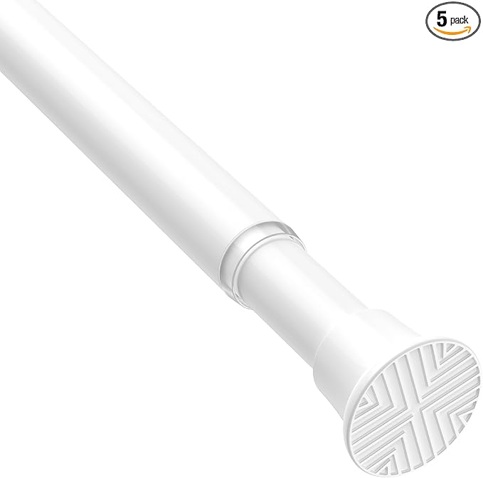 1Pack White Tension Curtain Rods 31 to 76 Inch Small Curtain Rods No Drilling Short Tension Rod Adjustable Spring Rod for Windows Door Closet Pressure Rod