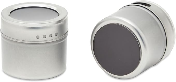 Juvale 20-Pack Magnetic Spice Jars - Space-Saving & Magnetic Spice Rack for Refrigerator - Preprinted Labels & Seasoning Containers - Pack of 20, 3.4 fl oz