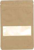 100PCS Foil Pouch Mylar Bags with Clear Window,ULIFESTAR Stand Up Sealable Bags with Tear Notches,Resealable for Food,Party Favors,Gift Packaging and Small Business(10 * 15cm/3.94 * 5.91",Gold)