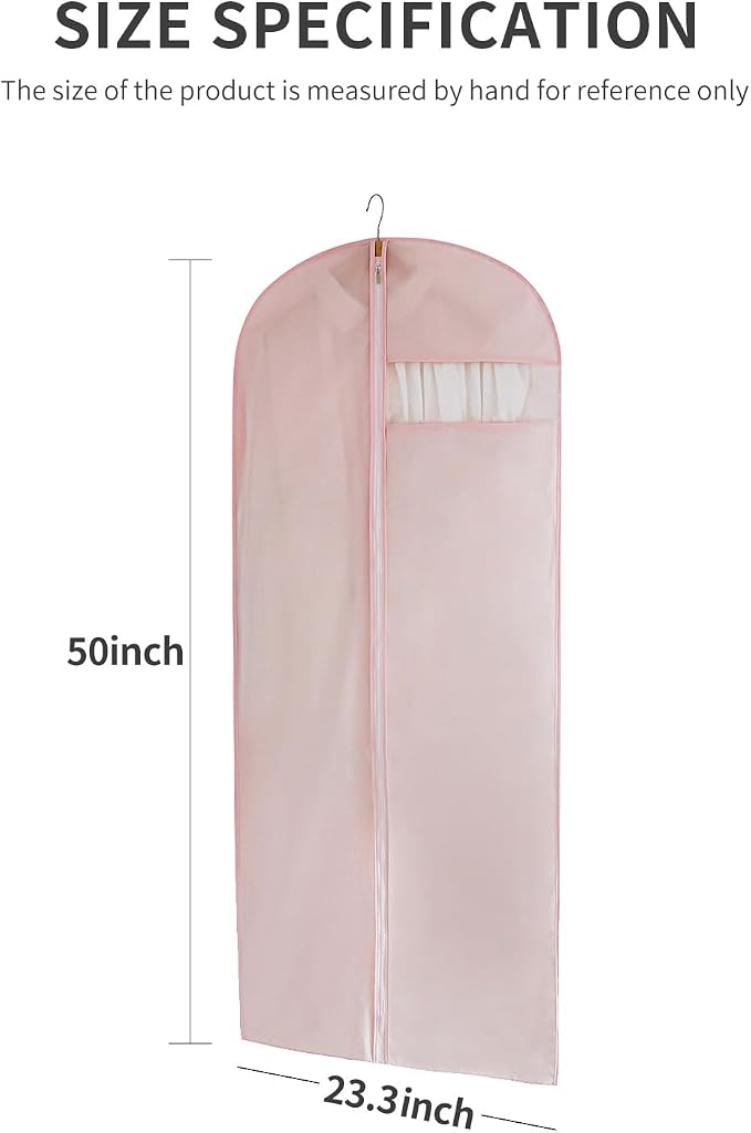 Suit Bag for Storage and Travel, (Set of 2 (23.3" x 50") Pink)