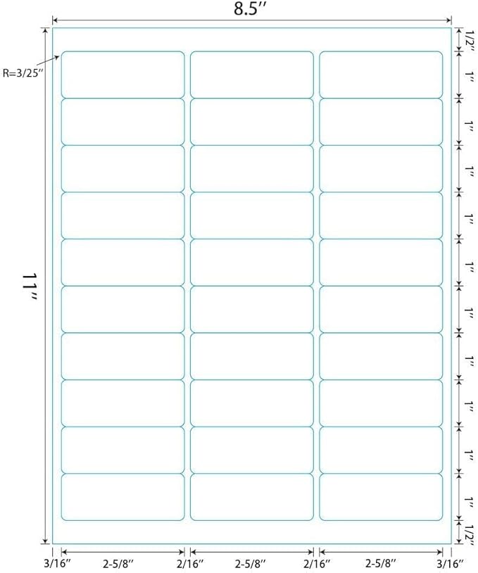 Address Labels 1" X 2-5/8" 30 Up Mailing Label for Laser/Inkjet Printer, Blank White, Permanent Adhesive, Printable Label Sticker Paper (1000 Sheets - 30000)