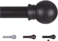 Thestoa Curtain Rods for Windows 48 to 84-92 inch, 5/8" Matte Black Curtain Rod, Stainless Steel Small Curtain Rods for Bedroom, Living Room,Kitchen,Farmhouse, Outdoor Curtain rod Black