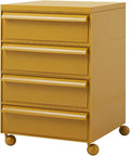 ELEFOCUS 5 Stackable Plastic Storage Bins, rotatable Storage cabinets and Drawers, Bedside Storage Units(Size:42x42x64cm(17x17x25inch),Color:Yellow)