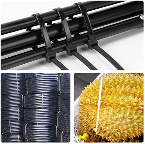 Armpow 18 inch Black Zip Ties Heavy Duty 250 PACK, 200 LBS Ultra Exclusive Strong Plastic Wire Ties, Large Cable Ties Extra Long Tie Wraps, Indoor and Outdoor UV Resistant