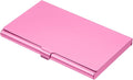 PATIKIL Business Card Holder, Aluminum Alloy Flip Cover Slim Name Cards Case for Women Men, Pink