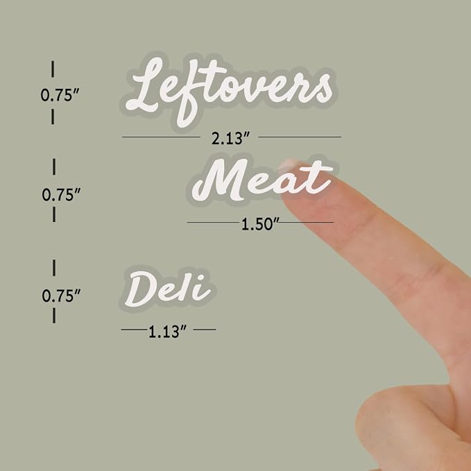 Mintitude Fridge Labels for Food Storage Containers, Preprinted White Script Clear Stickers for Easy Organization in Fridge, Freezer and Pantry Water& Oil Resistant