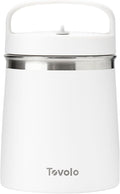 Tovolo Insulated Food Container 2 Quart Food Traveler Thermos for Hot Food and Cold Food Stainless Steel Double Wall Vacuum Insulated Spill Proof Airtight Lid Dishwasher Safe BPA Free White