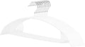 Sweater Hangers No Shoulder Bump, Non-Slip Rubber & Rust-Free Metal | Heavy Duty and Ergonomic Curved for Closet Clothes like Suits Coats Pants Dresses or Shirts, Set of 10, White Coated