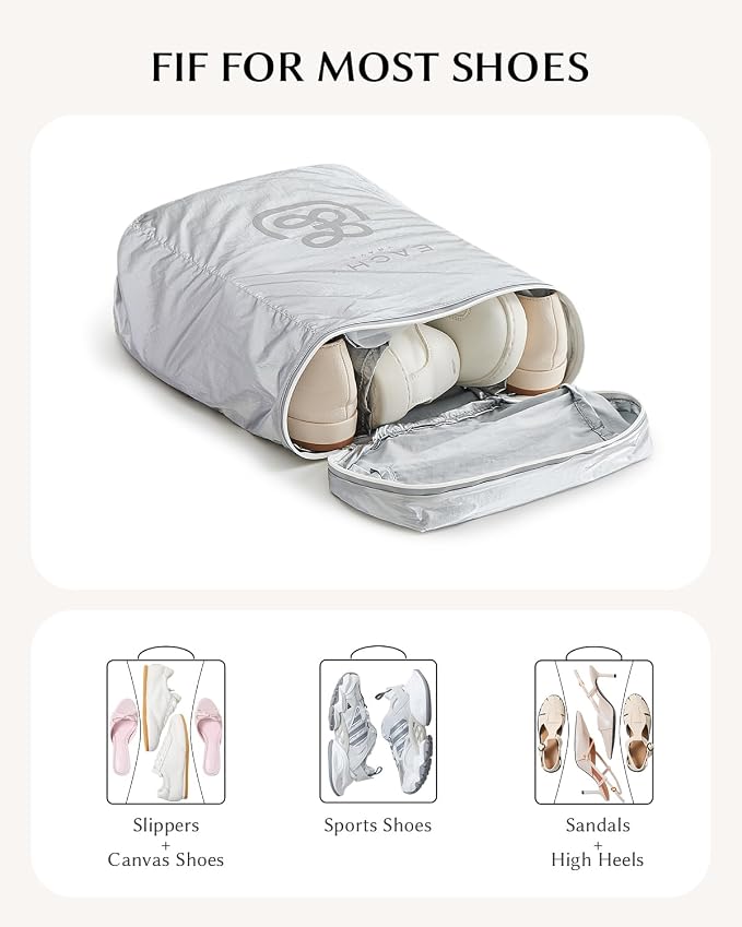 EACHY Shoe Bag for Travel, Water-Resistant Shoe Pouch for Gym, Odor-Resistant Soccer Cleats Bag for Sport