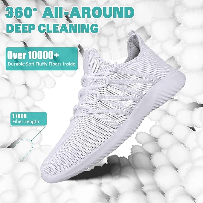Shoe Washing Machine Bag 2 Pack, 360°Deep Clean Durable Shoes Laundry Bag for Washer and Dryer, Reusable Shoe Cleaner Bags, Sneaker Washing Machine Bag, White