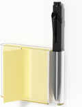 Acrylic Sticky Note Dispenser, Magnetic Sticky Note Holder for Post It Notes, 3 x 3 Inch Sticky Note Pen Organizer for Office Home Classroom