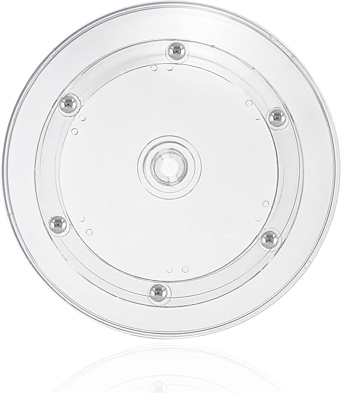 Jersvims 4 Inch Acrylic Turntable Platter, Transparent, 2Pcs | Round Rotating Plate, For Kitchen Pantry Cabinet Desk, Spice Cake Cookie Decorating, Turntable Organizer