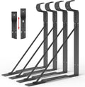 Eau Adjustable Hook Closet Rod Bracket, 4 Packs of Black Heavy Duty Closet Shelf and Rod Brackets for Shelf Storage and Closet Rod, Wall Mounted Closet Shelves Bracket